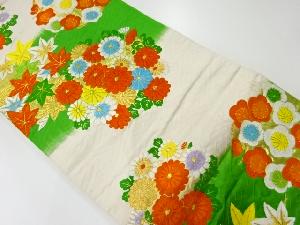 アンティーク　菊に梅・楓模様織出し袋帯（材料）